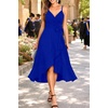 image:imageCocktail Dresses for Women Wedding Guest Midi High Low Spaghetti Strap Ruffle Hem Graduation Party ElegantRoyal Blue