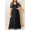 image:imagePlus Size Black Formal Dress Wedding Guest Evening Gown Elegant Party Gala Cocktail Curvy Sequin Prom Sparkly Maxi Aline