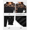 image:imagePlus Size Cocktail Dress  Lace Wedding Guest Party Crew Neck Short A Line Dresses WomenBlack Long Sleeve