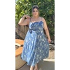 image:imagePlus Size Cocktail Dresses  Velvet Party Summer Formal Wedding Guest Sleeveless Spaghetti Strap Floral Midi DressBlue Floral