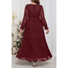 image:imagePlus Size Dresses Wedding Guest  Fall Semi Formal Floral Long Sleeve Wrap V Neck High Low Maxi Dress with Belt WomenBurgundy