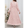 image:imagePlus Size Dresses Wedding Guest  Fall Semi Formal Floral Long Sleeve Wrap V Neck High Low Maxi Dress with Belt WomenPink
