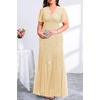 image:imagePlus Size Formal Dress  Evening Gowns Wedding Guest Mother of The Bride Sequin Lace Mermaid Tulle Hem Prom Long DressGold