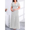image:imagePlus Size Formal Dress  Evening Gowns Wedding Guest Mother of The Bride Sequin Lace Mermaid Tulle Hem Prom Long DressGrey