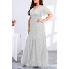 image:imagePlus Size Formal Dress  Evening Gowns Wedding Guest Mother of The Bride Sequin Lace Mermaid Tulle Hem Prom Long DressGrey