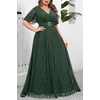 image:imagePlus Size Formal Dresses  Evening Gown Sparkly Sequin Glitter Prom Gala Ball Wedding Guest Maxi Dress with Short SleeveGreen