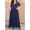 image:imagePlus Size Formal Dresses  Evening Gown Sparkly Sequin Glitter Prom Gala Ball Wedding Guest Maxi Dress with Short SleeveNavy Blue