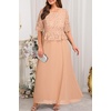 image:imagePlus Size Formal Dresses  Mother of The Bride Evening Gowns Wedding Guest Sequin Lace Bodice Long Dress WomenChampagne