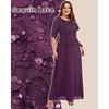 image:imagePlus Size Formal Dresses  Mother of The Bride Evening Gowns Wedding Guest Sequin Lace Bodice Long Dress WomenDark Purple