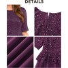 image:imagePlus Size Formal Dresses  Mother of The Bride Evening Gowns Wedding Guest Sequin Lace Bodice Long Dress WomenDark Purple