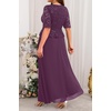 image:imagePlus Size Formal Dresses  Mother of The Bride Evening Gowns Wedding Guest Sequin Lace Bodice Long Dress WomenDark Purple
