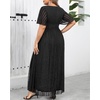 image:imagePlus Size Formal Dresses  Wedding Guest Evening Gown Sparkly Sequin Prom Gala Ball Maxi Dress with Short SleevesBlack