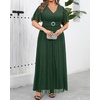 image:imagePlus Size Formal Dresses  Wedding Guest Evening Gown Sparkly Sequin Prom Gala Ball Maxi Dress with Short SleevesGreen