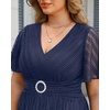 image:imagePlus Size Formal Dresses  Wedding Guest Evening Gown Sparkly Sequin Prom Gala Ball Maxi Dress with Short SleevesNavy Blue
