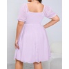 image:imagePlus Size Graduation Dress  Summer Swiss Dot Sweetheart Neckline Short Sundress Puff Sleeve Cute Flowy Chiffon DressesLavender Short Sleeve