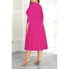 image:imagePlus Size Pink Dress Midi Fall Church Cocktail Wedding Guest Semi Formal 34 Sleeve Aline Dresses Women