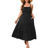 image:imagePlus Size Summer Dresses  Boho Maxi Sundress with Pockets Spaghetti Strap Long Casual Sun Dress for Vacation and BeachBlack