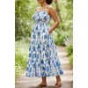image:imagePlus Size Summer Dresses  Boho Maxi Sundress with Pockets Spaghetti Strap Long Casual Sun Dress for Vacation and BeachBlue Floral