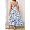 image:imagePlus Size Summer Dresses  Boho Maxi Sundress with Pockets Spaghetti Strap Long Casual Sun Dress for Vacation and BeachBlue Floral