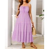 image:imagePlus Size Summer Dresses  Boho Maxi Sundress with Pockets Spaghetti Strap Long Casual Sun Dress for Vacation and BeachPurple Floral