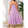 image:imagePlus Size Summer Dresses  Boho Maxi Sundress with Pockets Spaghetti Strap Long Casual Sun Dress for Vacation and BeachPurple Floral