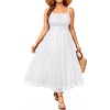 image:imagePlus Size Summer Dresses  Boho Maxi Sundress with Pockets Spaghetti Strap Long Casual Sun Dress for Vacation and BeachWhite