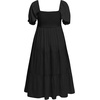 image:imagePlus Size Summer Dresses  Sweetheart Neck Drawstring Puff Sleeve Casual Tiered Aline Flowy Midi DressBlack