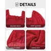 image:imagePlus Size Summer Dresses  Swiss Dot Smocked Square Neck Puff Sleeve Boho Maternity Maxi Dress for Baby Shower Wedding GuestRed