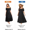 image:imagePlus Size Sun Dresses Women  Summer Off the Shoulder Puff Sleeve A Line Boho Maxi Flow Long Dress 2025Black