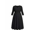 image:imagePlus Size Wedding Guest Dress  Church Midi Fall Semi Formal 34 Sleeve V Neck Aline Dress for Women 2025Black