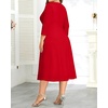 image:imagePlus Size Wedding Guest Dress  Church Midi Fall Semi Formal 34 Sleeve V Neck Aline Dress for Women 2025Red