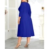 image:imagePlus Size Wedding Guest Dress  Church Midi Fall Semi Formal 34 Sleeve V Neck Aline Dress for Women 2025Royal Blue