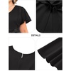 image:imagePlus Size Wedding Guest Dress  Cocktail Formal Fall Short Sleeve V Neck ALine Midi Dresses for Women 2025Black