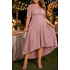 image:imagePlus Size Wedding Guest Dress  Lace Cocktail Formal Faux Wrap V Neck High Low Short Sleeve Party Maxi DressesDusty Pink