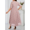 image:imagePlus Size Wedding Guest Dress  Lace Cocktail Formal Faux Wrap V Neck High Low Short Sleeve Party Maxi DressesDusty Pink