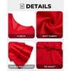 image:imagePlus Size Wedding Guest Dress  Semi Formal Double Bell Sleeve V Neck High Low Split Ruffle Cocktail Dresses with BeltRed