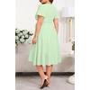 image:imagePlus Size Wedding Guest Dress  Summer Semi Formal Midi Eyelet Short Sleeve Wrap V Neck Belted A Line Dresses 2025Sage Green