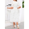 image:imagePlus Size Wedding Guest Dress  V Neck Floral Smocked Puff Sleeve Summer Fall A Line Tiered Flowy Midi Dresses 2025White