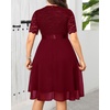 image:imagePlus Size Wedding Guest Dress Semi Formal Burgundy Holiday Cocktail Party Summer Mother Elegant Lace Curvy Women Fall