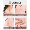 image:imageTALISEA Plus Size Dresses Wedding Guest  Formal Cocktail Chiffon Appliques V Neck Ruffle Short Sleeve High Low Dress WomenPink