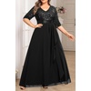 image:imageTalisea Black Formal Dresses for Women Plus Size Prom Evening Gowns Elegant Sequin Gala Wedding Guest Chiffon Long Dress 2025