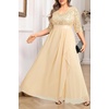 image:imageTalisea Champagne Dress for Women Plus Size Wedding Guest Gold Sequin Bridesmaid Mother of the Bride Formal Gowns Long Dress