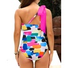 image:imageTalisea One Shoulder One Piece Swimsuits  Women Tummy Control Bathing Suit with Tie Knot Swimwear Full CoverageColor Block