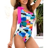image:imageTalisea One Shoulder One Piece Swimsuits  Women Tummy Control Bathing Suit with Tie Knot Swimwear Full CoverageColor Block