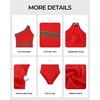 image:imageTalisea One Shoulder One Piece Swimsuits  Women Tummy Control Bathing Suit with Tie Knot Swimwear Full CoverageRed With Gold Trim