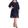 image:imageTalisea Plus Size Cocktail Dress  Elegant Chiffon Cape 34 Sleeves Glitter Evening Party Wedding Guest Dresses Women FormalNavy Blue