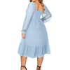 image:imageTalisea Plus Size Dresses Sweetheart Neckline Long Sleeves Chiffon Party Cocktail A Line Curvy Womens Midi DressLight Blue