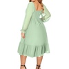 image:imageTalisea Plus Size Dresses Sweetheart Neckline Long Sleeves Chiffon Party Cocktail A Line Curvy Womens Midi DressSage Green