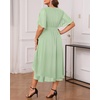image:imageTalisea Plus Size Dresses Wedding Guest  Formal Cocktail Chiffon V Neck Short Sleeve High Low Dress Curvy WomenLight Green