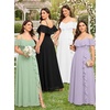 image:imageTalisea Plus Size Formal Dresses  Off Shoulder Chiffon High Slit Ruffle Wedding Guest Bridesmaid Prom Evening DressBlack